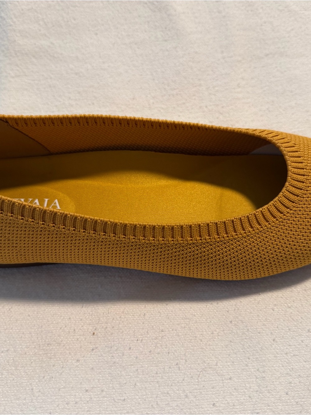Pointed Knit Ballet Flats - Mustard Yellow - Vivaia size 37 (6.5) Aria 5 - Picture 6 of 7